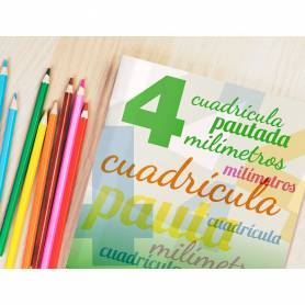 Libreta liderpapel pautaguia tapa cartoncillo 32 hojas din a4 70 gr cuadriculado pautado 4 mm