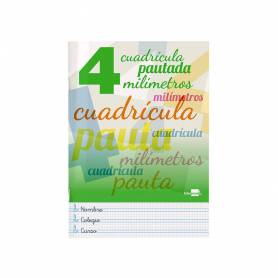 Libreta liderpapel pautaguia tapa cartoncillo 32 hojas din a4 70 gr cuadriculado pautado 4 mm