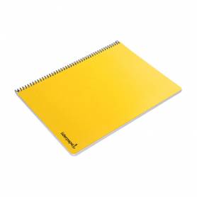 Cuaderno espiral liderpapel folio smart tapa blanda 80h 60gr cuadro 4mm con margen color amarillo