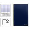 Cuaderno espiral liderpapel folio smart tapa blanda 80h 60gr cuadro 4mm con margen color azul oscuro - BF94