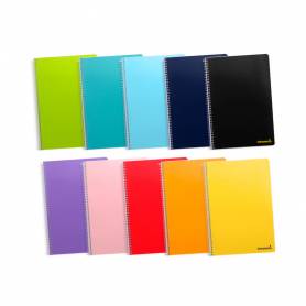 Cuaderno espiral liderpapel folio smart tapa blanda 80h 60gr pauta 2,5mm con margen colores surtidos