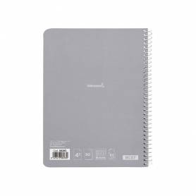 Cuaderno espiral liderpapel cuarto smart tapa blanda 80h 60gr cuadro 6mm con margen colores surtidos