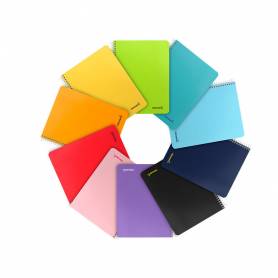 Cuaderno espiral liderpapel cuarto smart tapa blanda 80h 60gr rayado montessori 5mm colores surtidos