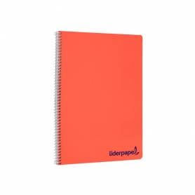 Cuaderno espiral liderpapel a4 wonder tapa plastico 80h 90gr cuadro 3mm con margen colores surtidos