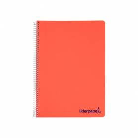 Cuaderno espiral liderpapel a4 wonder tapa plastico 80h 90gr cuadro 4mm con margen colores surtidos