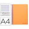 Cuaderno espiral liderpapel a4 micro wonder tapa plastico 120h 90 gr cuadro 5 mm 5 banda4 taladros color naranja - BA18