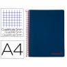 Cuaderno espiral liderpapel a4 micro wonder tapa plastico 120h 90 gr cuadro 5 mm 5 banda4 taladros color azul marino - BA86