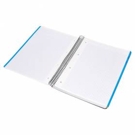 Cuaderno espiral liderpapel a4 micro wonder tapa plastico 120h 90 gr cuadro 5 mm 5 banda4 taladros color azul marino