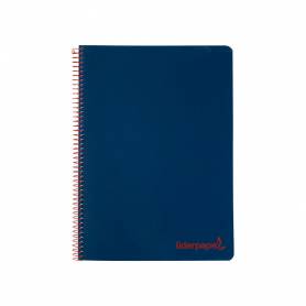 Cuaderno espiral liderpapel a4 wonder tapa plastico 80h 90gr cuadro 4mm con margen color azul marino