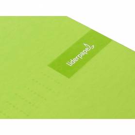 Cuaderno espiral liderpapel a5 micro crafty tapa forrada 120h 90 gr cuadro 5mm 5 bandas6 taladros color verde