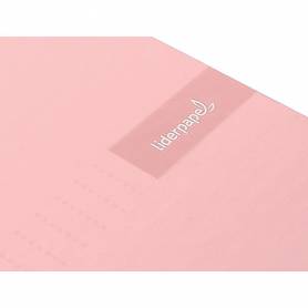 Cuaderno espiral liderpapel a5 micro crafty tapa forrada 120h 90 gr cuadro 5mm 5 bandas6 taladros color rosa