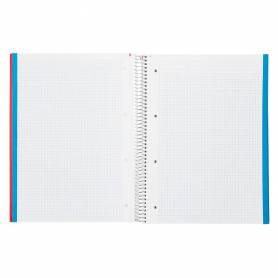 Cuaderno espiral liderpapel a4 micro jolly tapa forrada 140h 75 gr cuadro 5mm 5 bandas4 taladros colores surtidos