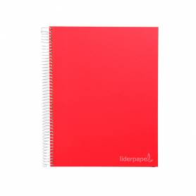 Cuaderno espiral liderpapel a4 micro jolly tapa forrada 140h 75 gr cuadro 5mm 5 bandas4 taladros colores surtidos