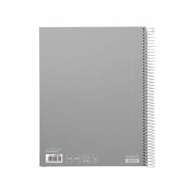 Cuaderno espiral liderpapel a4 micro jolly tapa forrada 140h 75 gr cuadro 5mm 5 bandas4 taladros colores surtidos