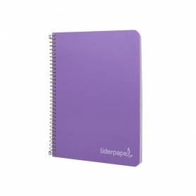 Cuaderno espiral liderpapel cuarto witty tapa dura 80h 75gr cuadro 4mm con margen color violeta