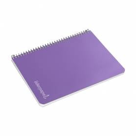 Cuaderno espiral liderpapel cuarto witty tapa dura 80h 75gr cuadro 4mm con margen color violeta