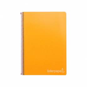 Cuaderno espiral liderpapel folio witty tapa dura 80h 75gr cuadro 4mm con margen color naranja