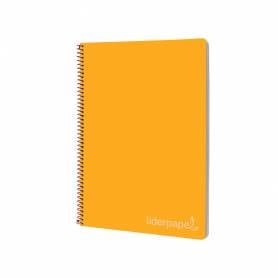 Cuaderno espiral liderpapel folio witty tapa dura 80h 75gr cuadro 4mm con margen color naranja