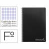 Cuaderno espiral liderpapel folio witty tapa dura 80h 75gr cuadro 4mm con margen color negro - BF33