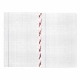 Cuaderno espiral liderpapel folio witty tapa dura 80h 75gr cuadro 4mm con margen color rojo