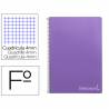 Cuaderno espiral liderpapel folio witty tapa dura 80h 75gr cuadro 4mm con margen color violeta - BF37