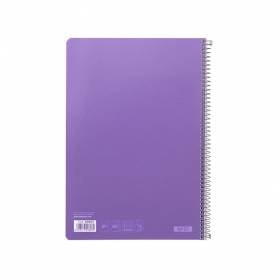 Cuaderno espiral liderpapel folio witty tapa dura 80h 75gr cuadro 4mm con margen color violeta