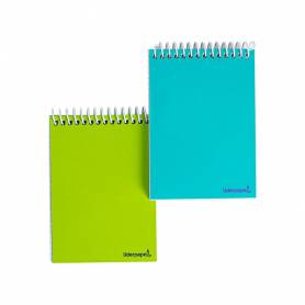 Cuaderno espiral liderpapel bolsillo dieciseavo apaisado smart tapa blanda 80h 60gr cuadro 4mm colores surtidos