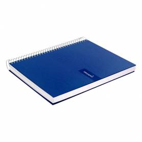 Cuaderno espiral liderpapel a4 crafty tapa forrada 80h 90 gr cuadro 4mm con margen color azul marino