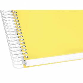 Cuaderno espiral liderpapel a4 crafty tapa forrada 80h 90 gr cuadro 4mm con margen color amarillo