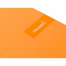 Cuaderno espiral liderpapel a4 micro crafty tapa forrada 120h 90 gr cuadro 5 mm 5 bandas 4 colores color naranja