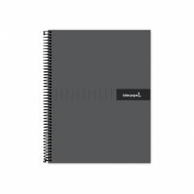 Cuaderno espiral liderpapel a4 micro crafty tapa forrada 120h 90 gr cuadro 5 mm 5 bandas 4 colores color negro