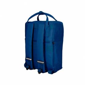 Cartera antartik mochila 2 asas y bolsillos exteriores azul 300x115x390 mm