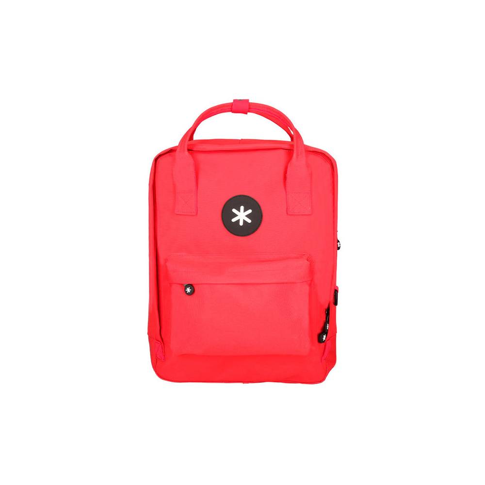 Cartera antartik mochila 2 asas y bolsillos exteriores rojo 300x115x390 mm