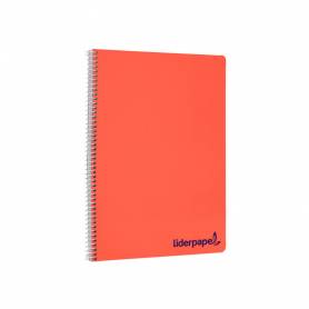 Cuaderno espiral liderpapel a4 wonder tapa plastico 80h 90 gr liso colores surtidos