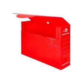 Caja archivo definitivo plastico liderpapel rojo 387x275x105 mm