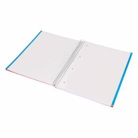 Cuaderno espiral liderpapel a4 micro jolly tapa forrada 140h 75 gr liso 5 bandas 4 taladros colores surtidos