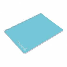 Cuaderno espiral liderpapel folio witty tapa dura 80h 75gr cuadro 4mm con margen color celeste