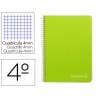 Cuaderno espiral liderpapel cuarto witty tapa dura 80h 75gr cuadro 4mm con margen color verde - BC25