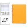 Cuaderno espiral liderpapel cuarto witty tapa dura 80h 75gr cuadro 4mm con margen color naranja - BC26