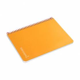 Cuaderno espiral liderpapel cuarto witty tapa dura 80h 75gr cuadro 4mm con margen color naranja