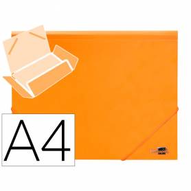 Carpeta liderpapel gomas solapas polipropileno din a4 naranja fluor opaco