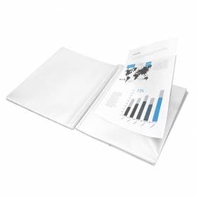 Carpeta liderpapel escaparate con espiral 20 fundas polipropileno din a4 transparente