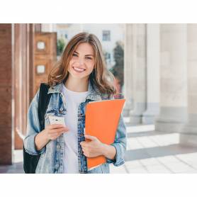 Carpeta liderpapel escaparate 10 fundas polipropileno din a4 naranja fluor opaco