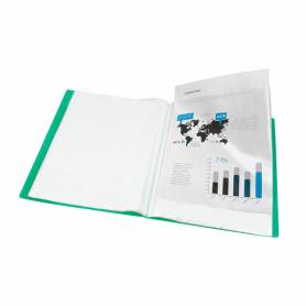 Carpeta liderpapel escaparate 60 fundas polipropileno din a4 verde translucido