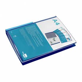 Carpeta liderpapel personaliza 40 fundas canguro polipropileno din a4 azul translucido portada y lomo