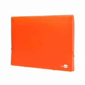 Carpeta liderpapel clasificador fuelle polipropileno din a4 naranja fluor opaco 13 departamentos