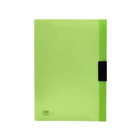 Carpeta liderpapel dossier pinza lateral polipropileno din a4 verde translucido 60 hojas pinza deslizante