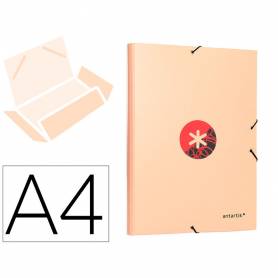 Carpeta liderpapel antartik gomas a4 3 solapas carton forrado trending color coral