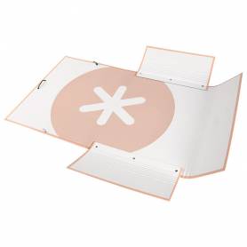 Carpeta liderpapel antartik gomas a4 3 solapas carton forrado trending color coral