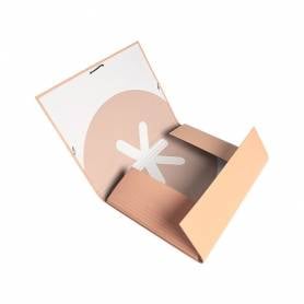 Carpeta liderpapel antartik gomas a4 3 solapas carton forrado trending color coral